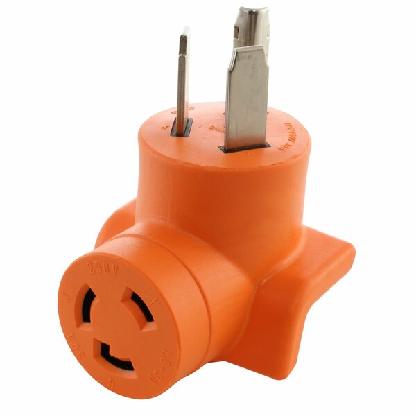 Ac Works 3-Prong Dryer Outlet to L6-30 30A 250V Locking Female Adapter AD1030L630
